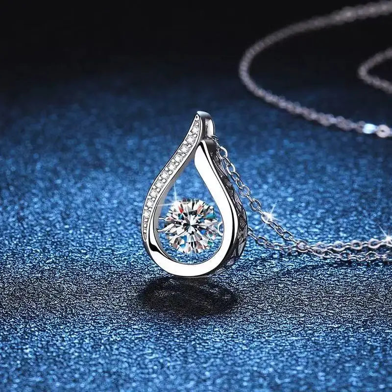 925 Sterling Silver Zircon Woman Necklace Shiny Charm Geometric Shape Pendant Choker Birthday Party Gift Exquisite Jewelry