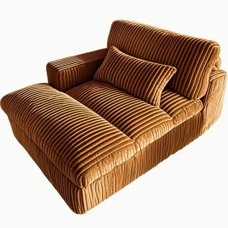 Italian Style Retro Luxury Corduroy Double Sofa Bed for Living Room Vacuum Compression Washable Customizable  Furniture Sofa