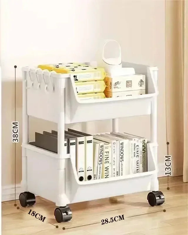 Trolley Bookshelf Kitchen Storage Rack Kitchen Corner Narrow Slit Storage Living Room  Cabinet Bathroom Home Organizer Gifts