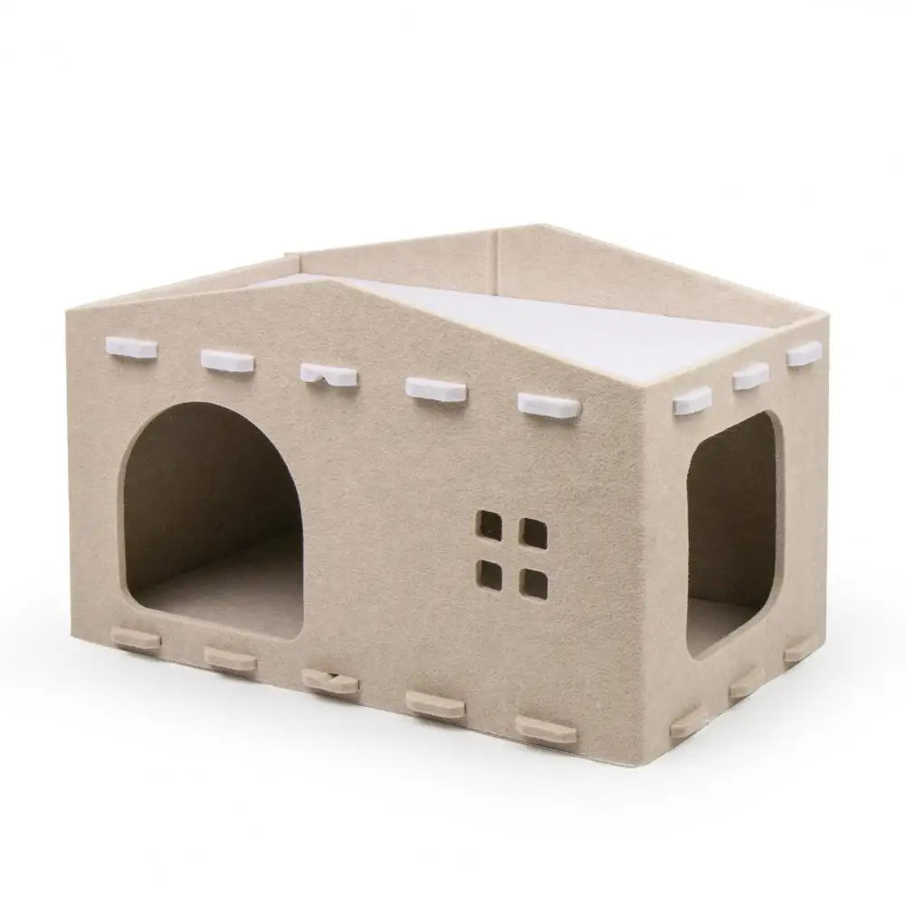 Cat House Bed Cave Nest Pet House Felt Cat Play Rest Space Pet Condo Hideaway Cube 2-in-1 Scratching Board Cat Beds