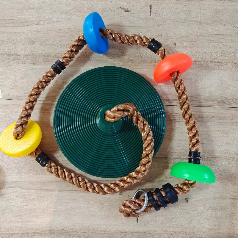 Outdoor Sports Kindergarten Climbing Toy Disc Swing Seat Climbing Rope  Backyard Outdoor Rings Swing Climbing Equipment Toys