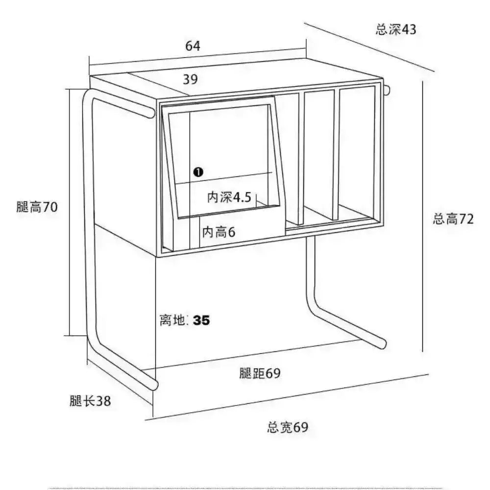 Nordic Solid Wood Bookcase Living Room Sofa Side Cabinet Locker Simple Magazine Cabinet Home Retro Storage Cabinet
