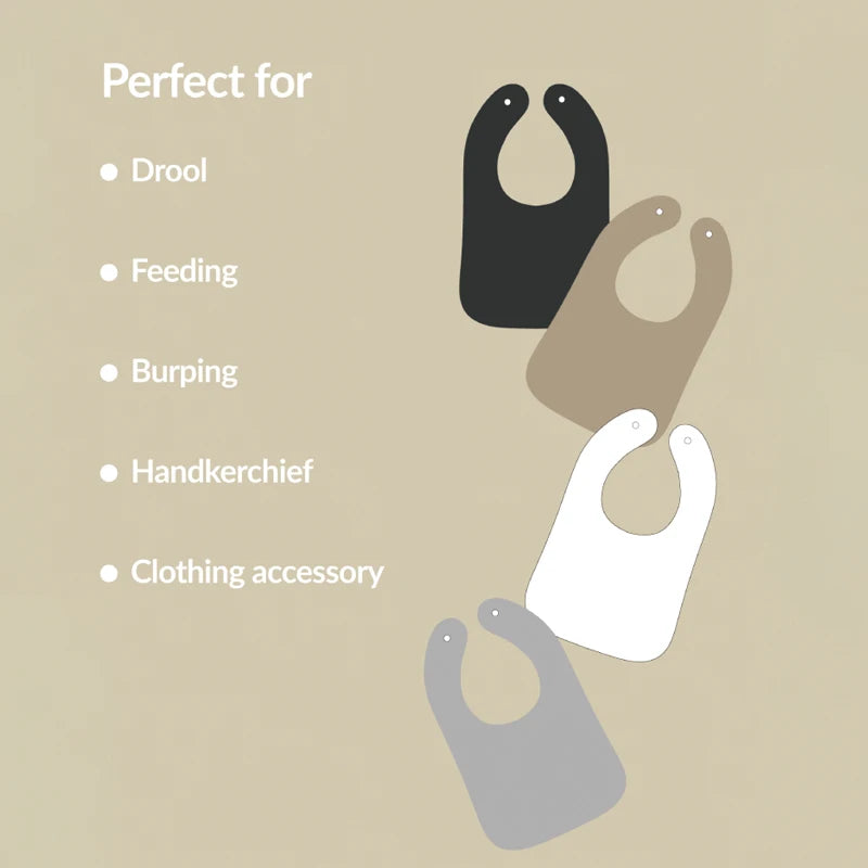 4Pcs/3Pcs Baby Girl Boy Feeding Bibs Soild Color Waterproof Towel Kids Bandanas Burp Cloths
