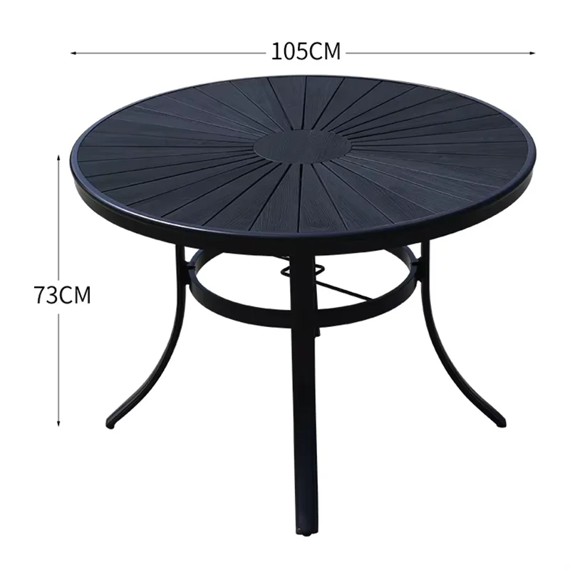 Outdoor Dining Tables Minimalist Round Waterproof Table Wood-plastic Table Balcony Living Room Furniture