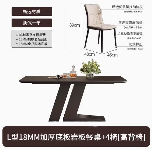Nordic Living Dining Table Luxury Waterproof 6 People Minimalist Dining Table Rectangle Modern Tavoli Da Pranzo Home Furniture