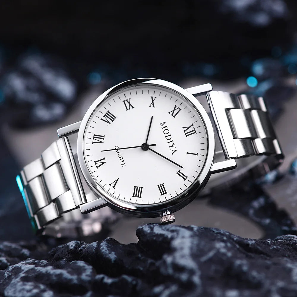 Men Watches Reloj Hombre Fashion Retro Casual Business Quartz Watch for Men Steel Band Roman Number Dial Wristwatches Montres