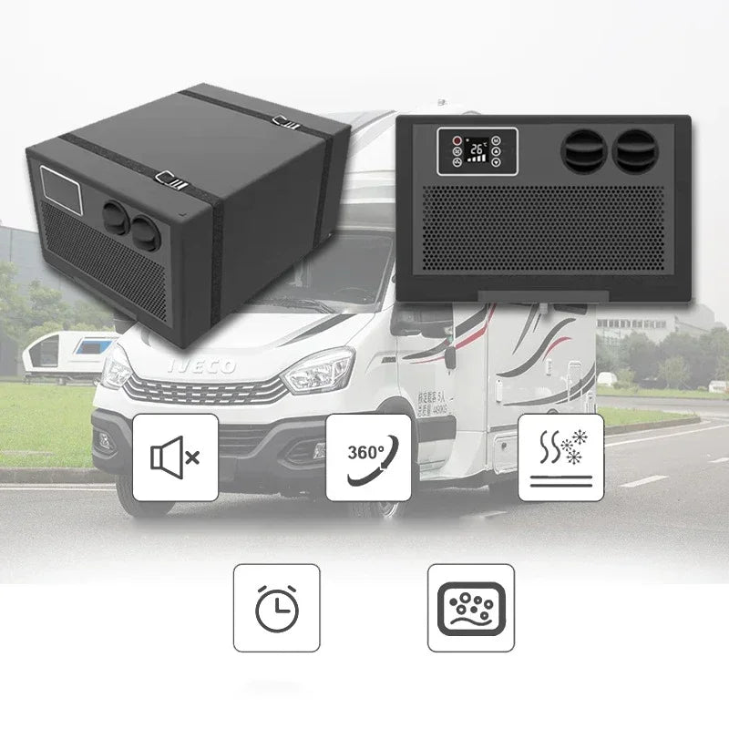 Automotive Electric Air Conditioner 12V 24V All-in-one Embed Air Conditioner with Remote Control for RV Campervan Truck