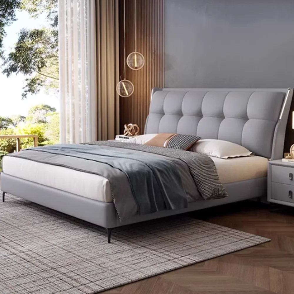 Nordic Upholstered Bed Aesthetic Modern Frame Double Bed Headboards Big Cama De Lujo Para Dormitorio Furniture Decoration