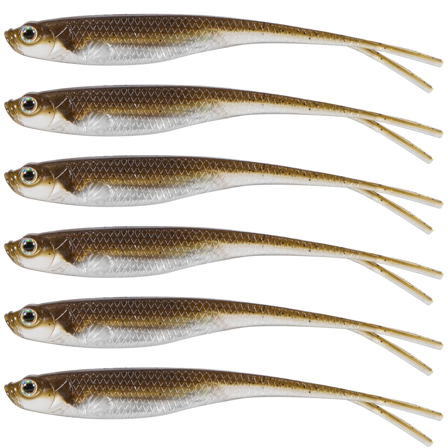 Dr.Fish 5/6pcs Fishing Soft Lure Plastic Saltwater Fork Tail Drop Shot Silicone Soft Bait Worm Bass Trout Pike Walleye Weedless