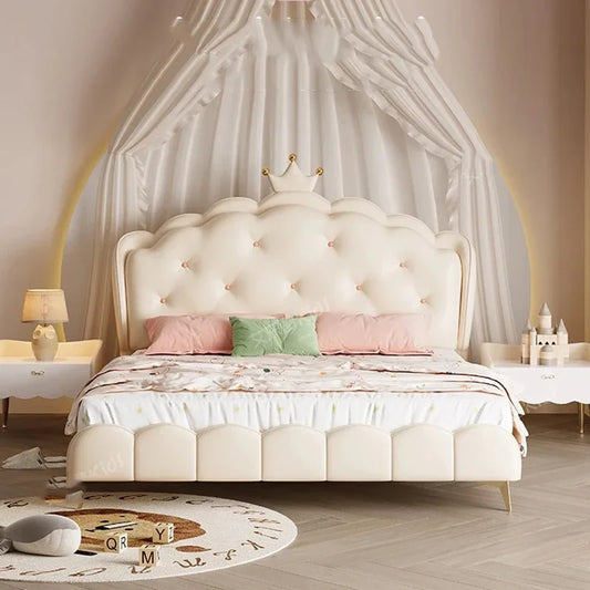 Modern Double Bed Luxury Design Castle Sleeping Cute Bed Nordic European Simple Space Saving Loft Sun Wood Cama Salon Furniture