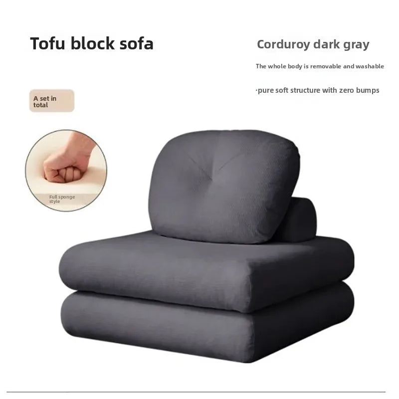 Living Room Single Sofa Multifunctional Nordic Foldable Bedroom Balcony Convertible Sofa Tatami Soft Comfortable Home Furniture