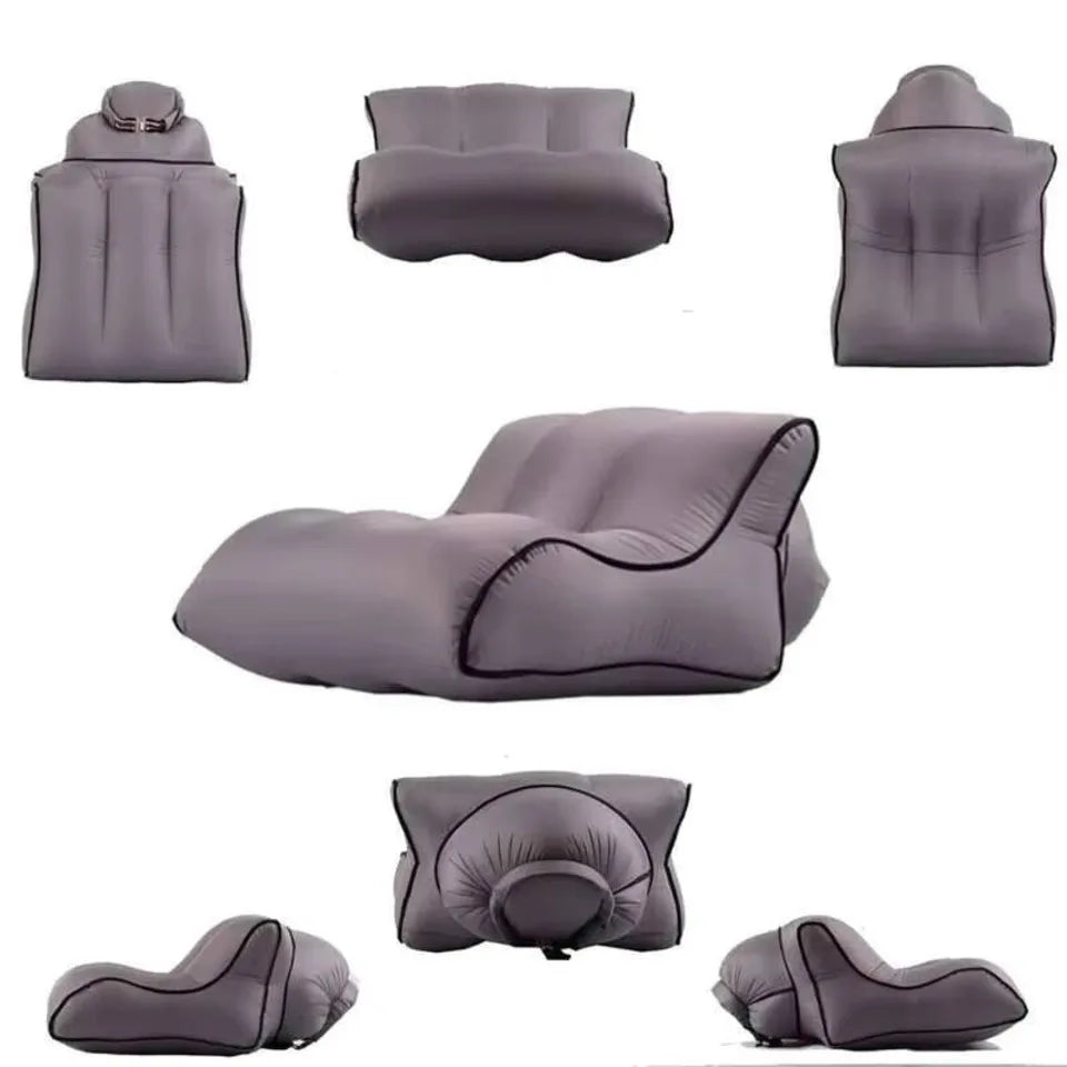 Outdoor Beach Inflatable Sofa Single Inflatable Sofa Lazy Cushion Bed Outdoor Furniture Camping Portable Folding Bed Seat