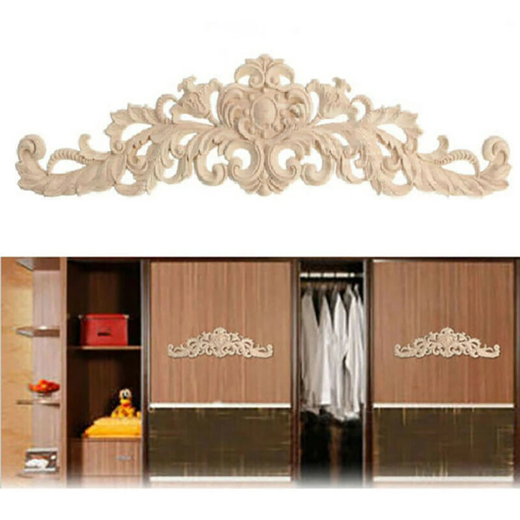Applique Wooden Decor DIY Furniture Home Decor Mouldings Unpainted Wooden Carved High Quality Durable Practical