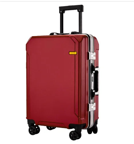 Aluminum Frame Suitcase Carry On Rolling Luggage Beautiful Boarding Cabin 20 22 24 26Inch With USB charging student trolley case