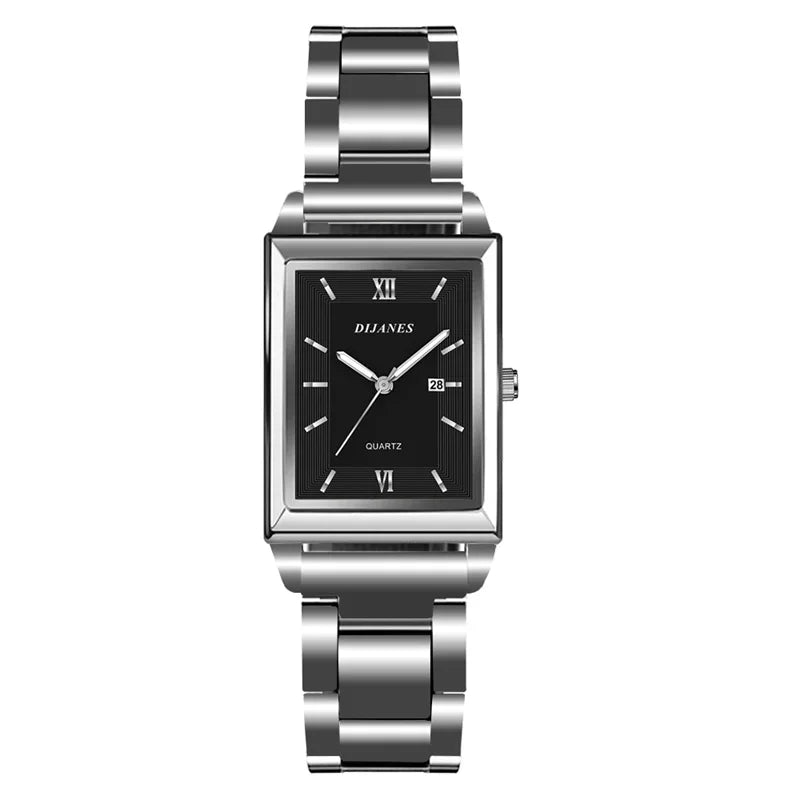 Top Brand Luxury Watches for Men Fashion Quartz Wristwatch Square Gold Stainless Steel Business Clock Relogio Masculino