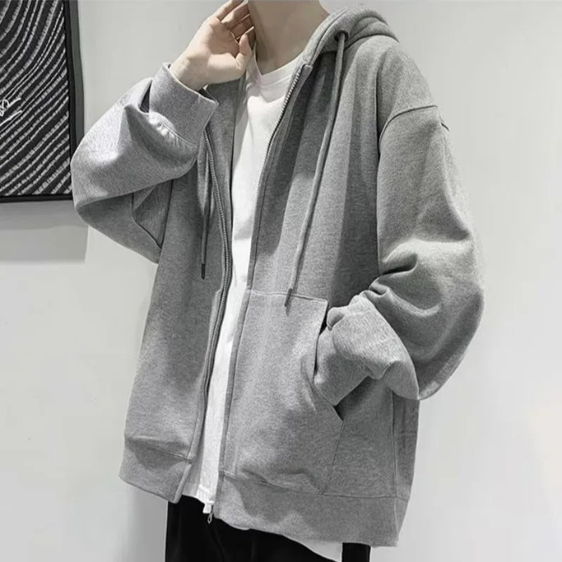 Men's Clothing for Autumn and Winter, Hoodies, Cardigans, Hoodies, Zippered Sweatshirts, Loose Fitting Thin Jackets, Casual Tops