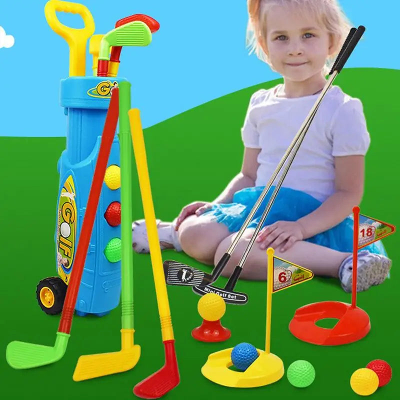 Portable Outdoor Golf Toys For Lawn Indoor Exercise Game With Training Golf Balls And Clubs Equipment Golf Toys Set