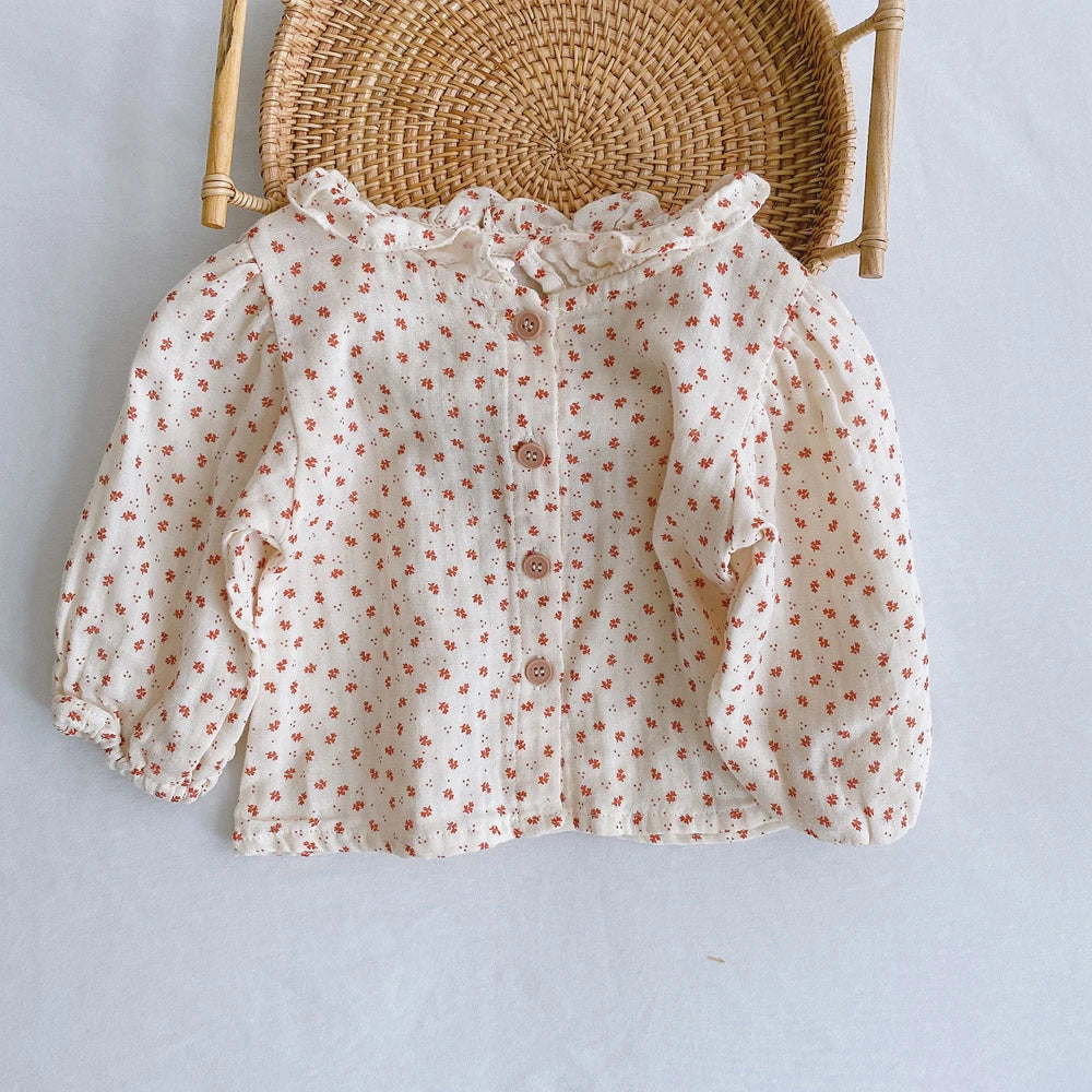 New Baby Girl Clothes 0 to 3 6 9 12 18 24 Months Cotton Set Long Sleeve Toddler Girls Outfits Floral Ruffles Shirts Romper Dress