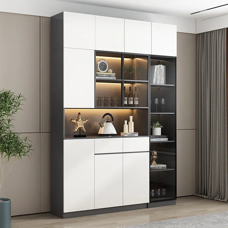 Modern simple light luxury living room storage cabinet Italian glass door wine cabinet dining room cabinet dining side