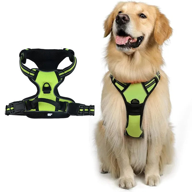 Pet rope vest style pet dog towing rope explosion-proof shockproof break free big dog chest strap reflective dog