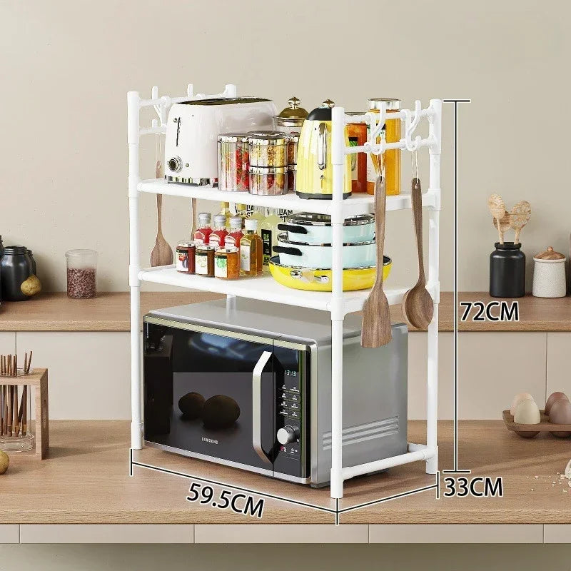 Kitchen Storage Rack Multi-Layer Microwave Rack Simple Standing Countertop Condiment Oven Organizer Shelf Kitchen Accessories