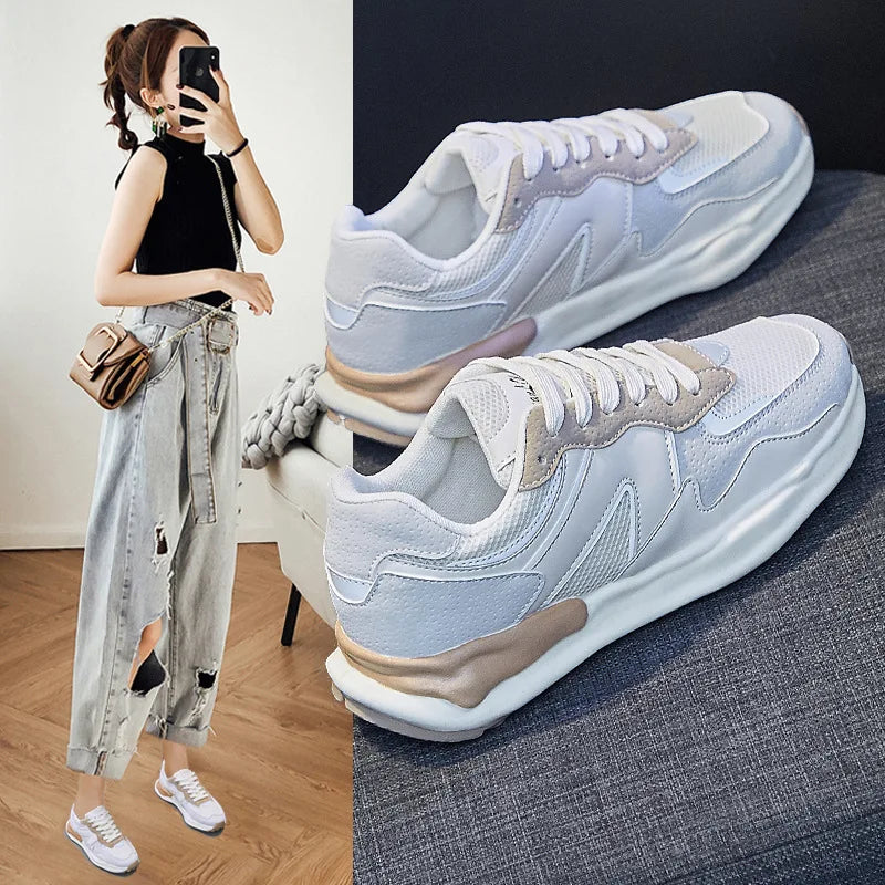 Women's Sports Shoes Casual Shoes Fashionable Women's Soft Flat Shoes Breathable and Shock-absorbing Lightweight Easy To Run