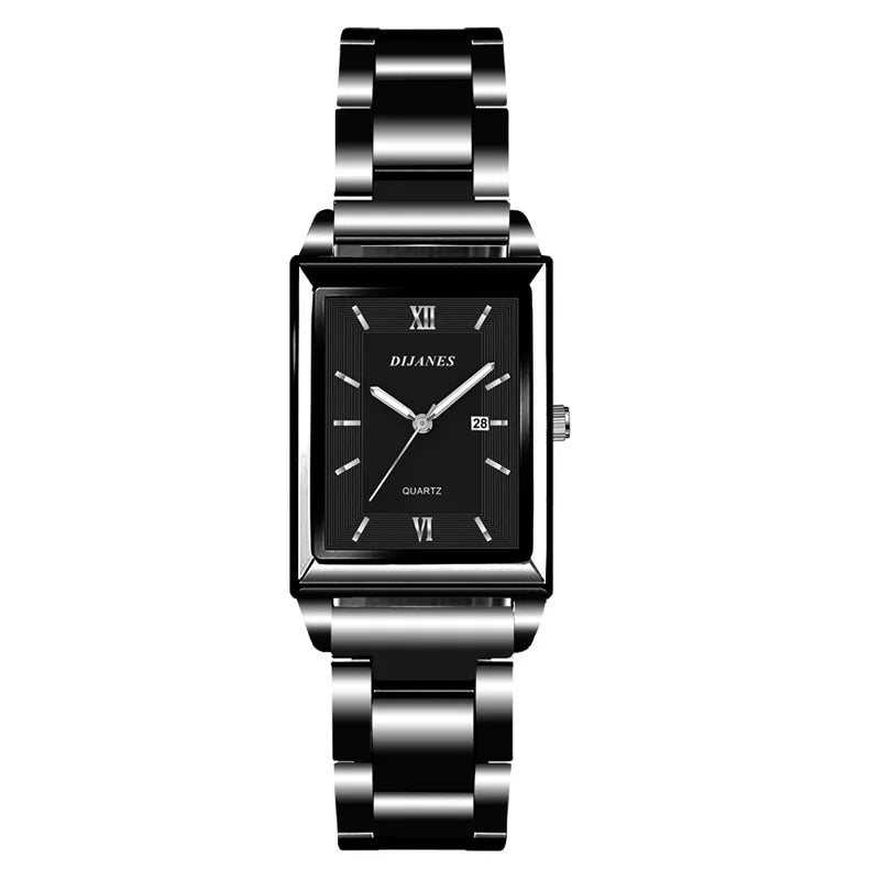Top Brand Luxury Watches for Men Fashion Quartz Wristwatch Square Gold Stainless Steel Business Clock Relogio Masculino