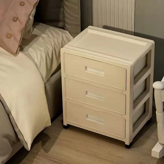 Large Capacity Storage Cabinet with Rolling Wheels,3-6 Tier, for LivingRoom/Bedroom/StudyOrganization,Cream Color