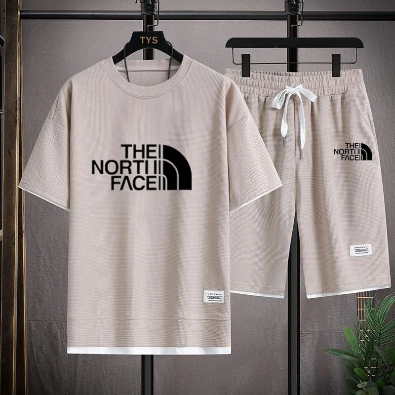 2025 new casual sportswear for men summer two-piece clothing short-sleeved round neck and shorts two fashionable clothes