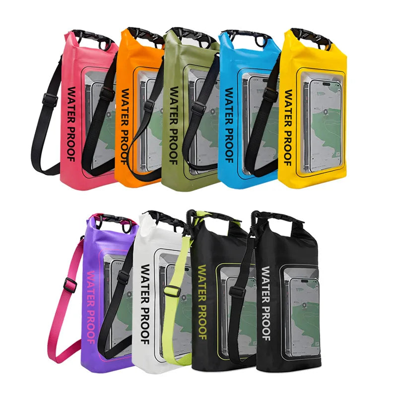 5L Camping Equipment River Trekking Dry Bag,Touch Screen PVC Waterproof Bags, Outdoor Sports Bags For Drifting Rafting Surfing