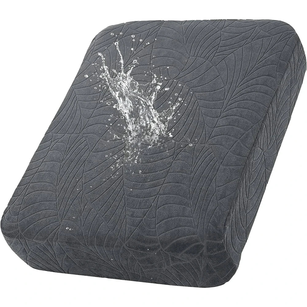 Leaf Pattern Jacquard Sofa Cushion Cover Elastic Patio Sofa Covers Outdoor Non-Slip Individual Sofa Protector Garden