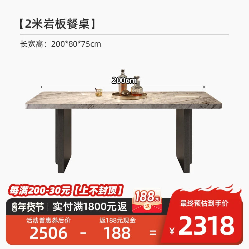 Living Rectangle Dining Table Balcony Italy Luxury Waterproof Dining Table Living Room Minimalist Muebles De Cocina Furnitures