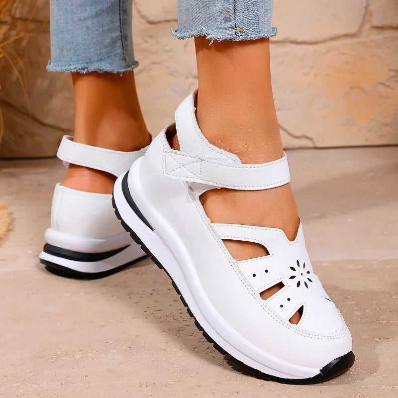 Women's Shoes 2025 Hot Sale Closed Toe Women's Sandals Casual Rome Sandals Women Hollow Platform Wedges Plus Size Shoes Female