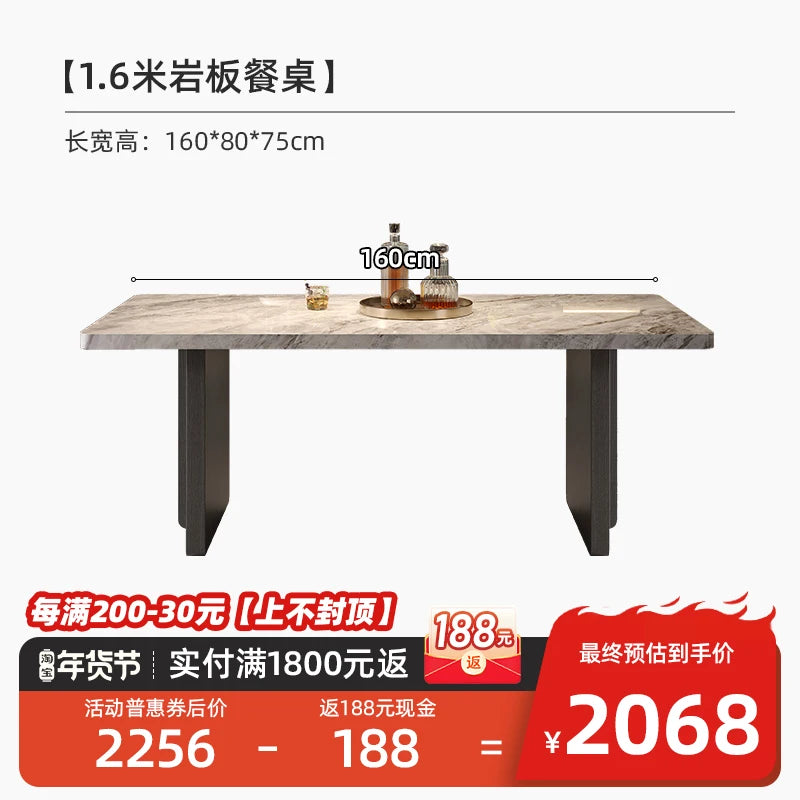 Living Rectangle Dining Table Balcony Italy Luxury Waterproof Dining Table Living Room Minimalist Muebles De Cocina Furnitures