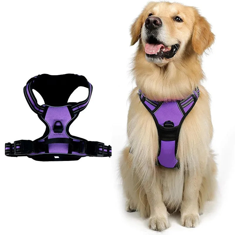 Pet rope vest style pet dog towing rope explosion-proof shockproof break free big dog chest strap reflective dog