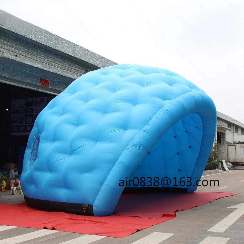 7X4.5 Meters Blue Inflatable Igloo Dome Tent / Half Dome Tent Luxury Inflatable Golf Dome for Trade Show Events Exhibition