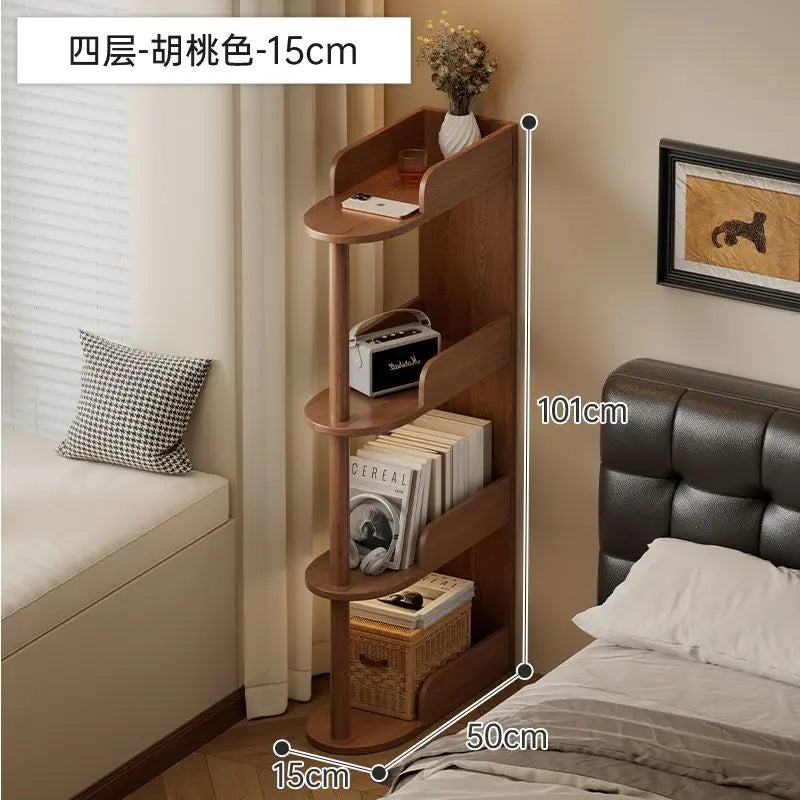 Gap Rack Home Desk Next To Mini Bookshelf Living Room Simple Ultra-narrow Storage Cabinet Solid Wood Floor Storage Rack