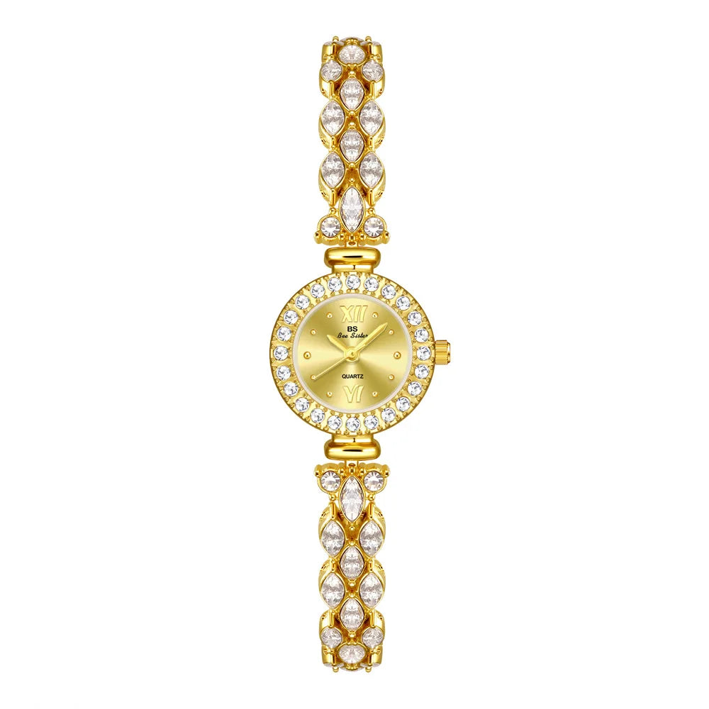 Women's Watches 2025 Luxury Elegant Ladies Wrist Watch Gold Silver Rhinestone Quartz Wristwatch Vintage Female Small Clock