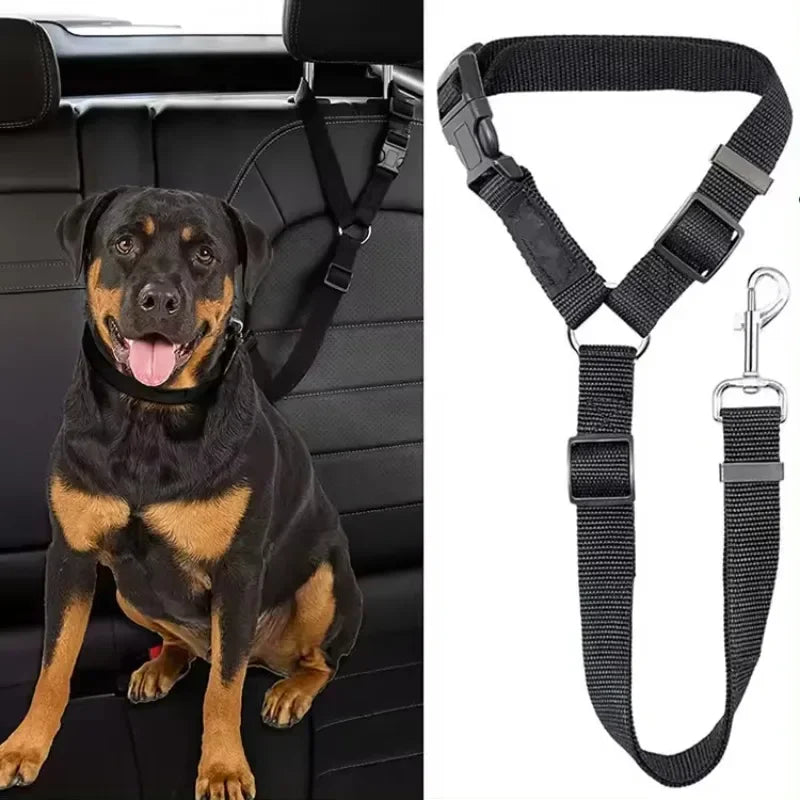 Pet Dog Accessories Pet Car Safety Rope Rear Seat Traction Rope Pet Supplies 2-in-1 Nylon Adjustable Dog Safety Belt Collar